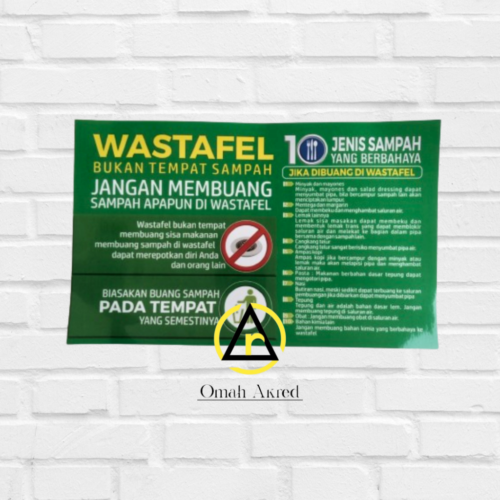 Jual Stiker Jangan Buang Sampah Diwastafel Jenis Sampah Berbahaya