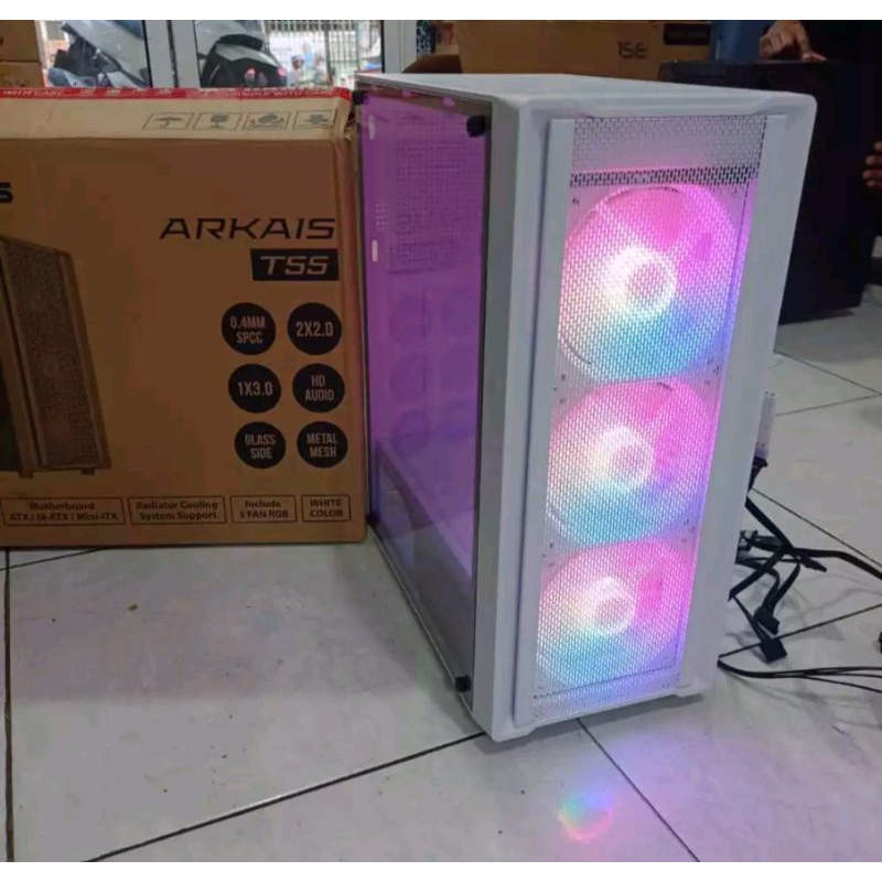 Jual NYK Arkais T55 Casing Computer Gaming ATX Include 3 Fan Casing