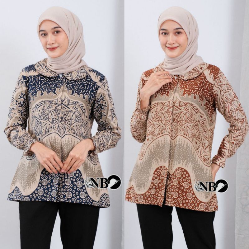 Jual Blouse Batik Wanita Modern Atasan Batik Wanita Baju Batik