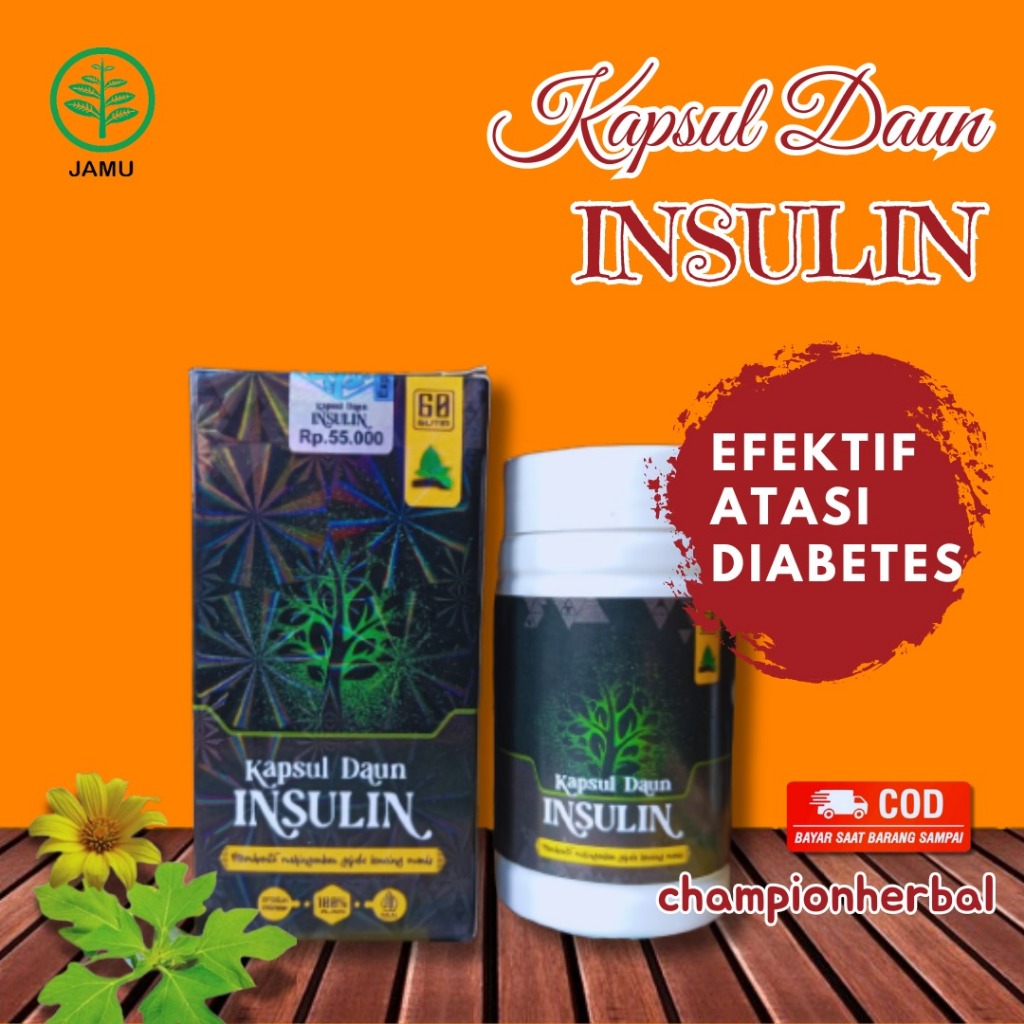 Jual Kapsul Daun Insulin Obat Herbal Diabetes Kencing Manis Isi 60