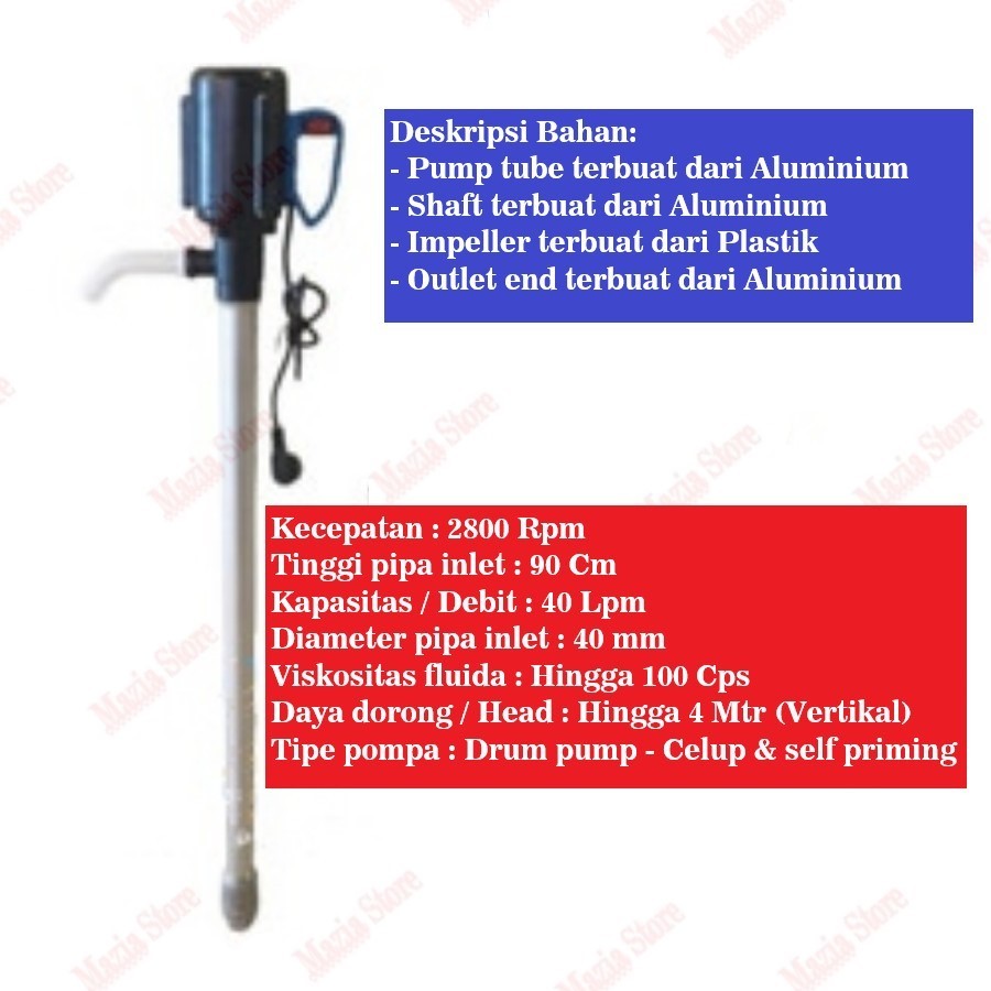 Jual Pompa Minyak Electrik Drum Pump Oli Listrik Barrel Pump Volt