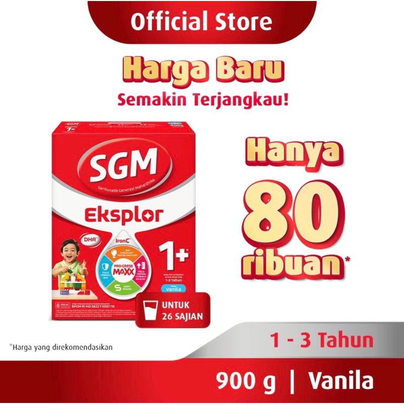 Jual SGM Eksplor 1 Dengan IronC Susu Pertumbuhan Rasa Vanilla 900GR