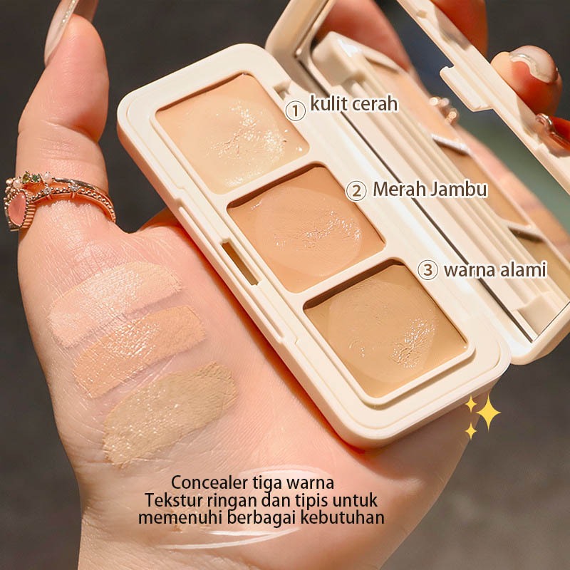 Jual Concealer Tiga Warna Untuk Menutupi Flek Bekas Jerawat Lingkaran