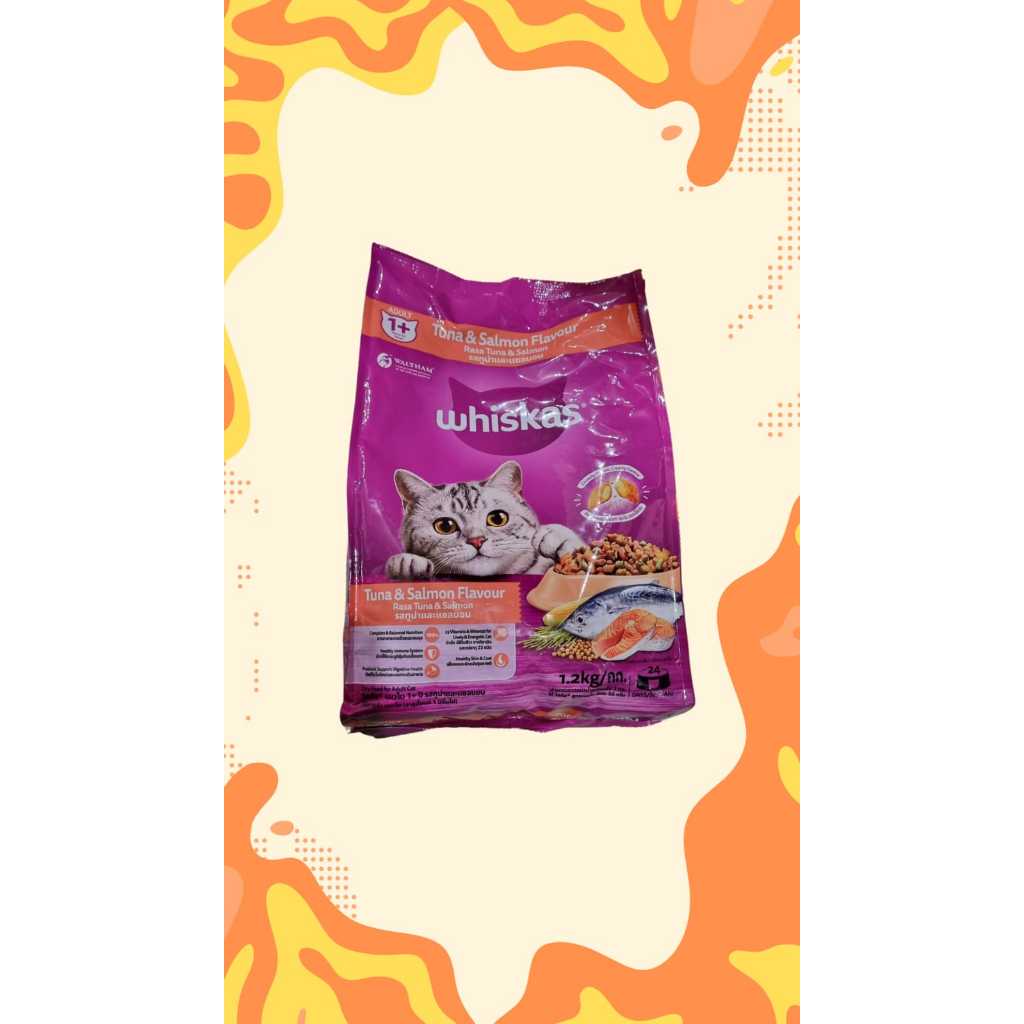 Jual Whiskas Makanan Kucing Kering 1 2 Kg Adult Tuna Salmon Junior