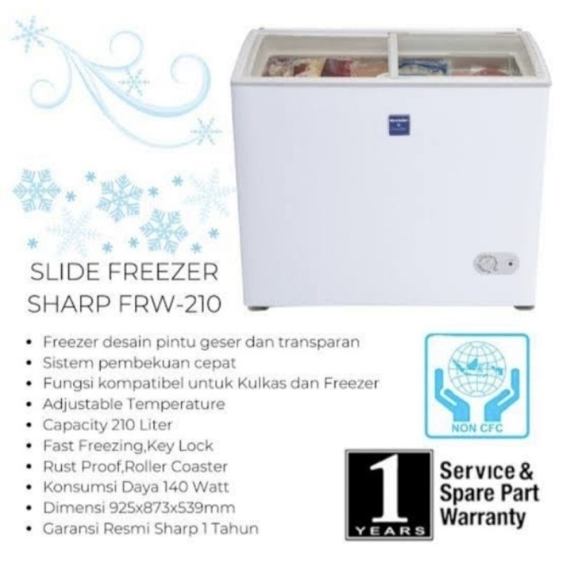 Jual Freezer Box Kaca Sharp Liter Frw Chest Freezer Sliding