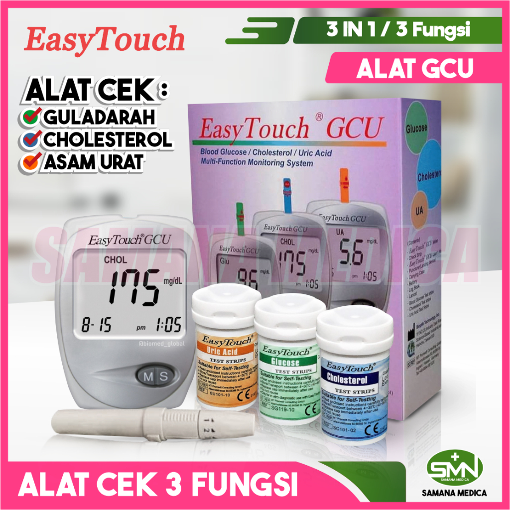 Jual Easytouch Alat Tes Gula Darah Kolesterol Asam Urat 3 In 1