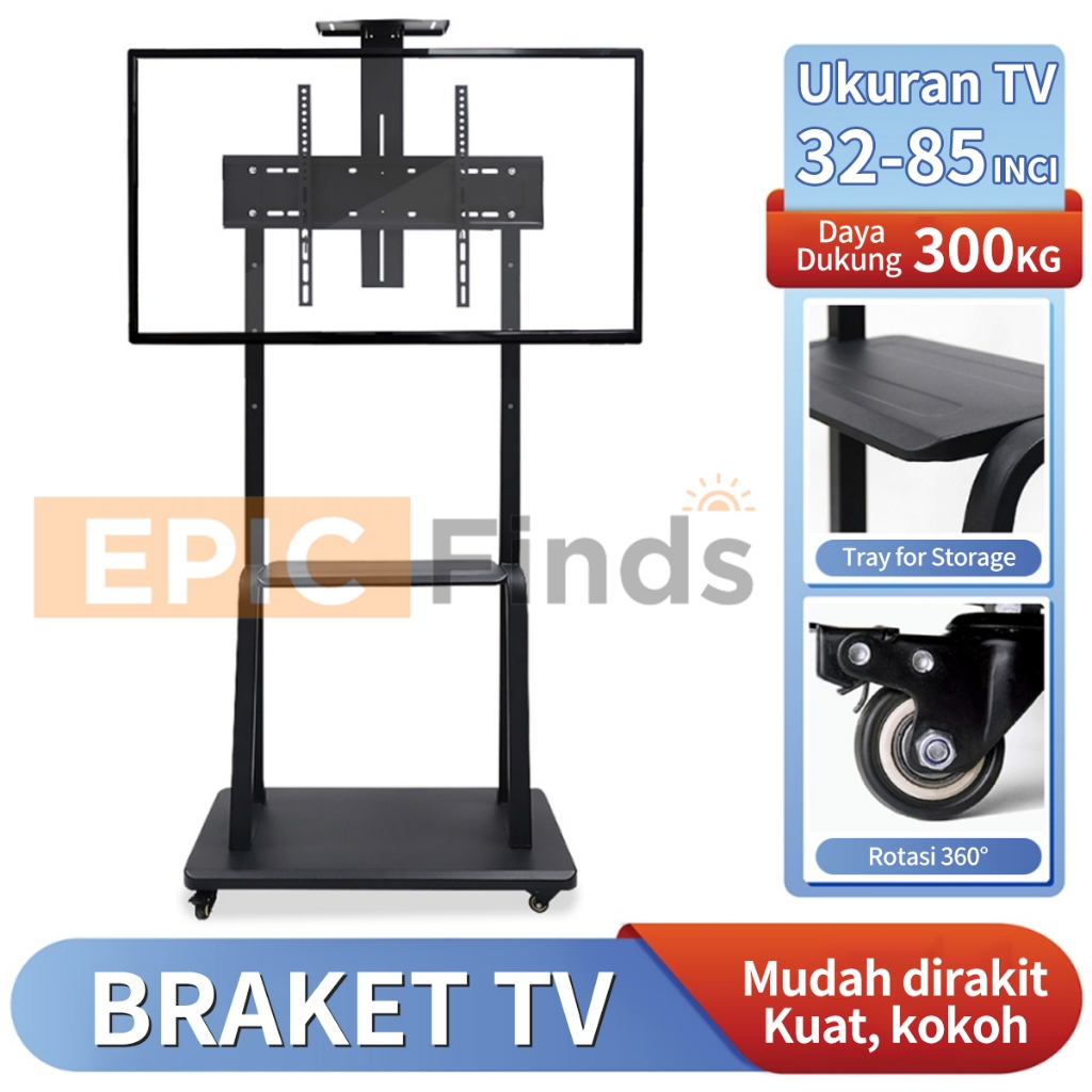 Jual Epic Finds Bracket Tv Standing Inch Bracket Standing Roda