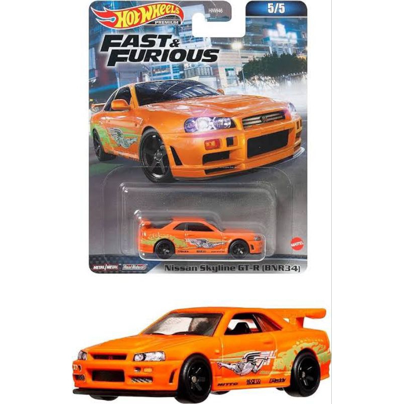 Jual Hot Wheels Fast Furious Nissan Skyline GT R BNR R34 ORANGE