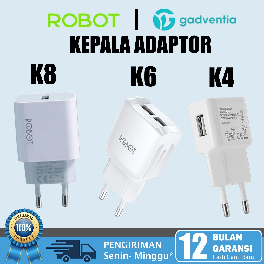 Jual Kepala Adaptor Charger Robot W A Usb Adapter Shopee Indonesia