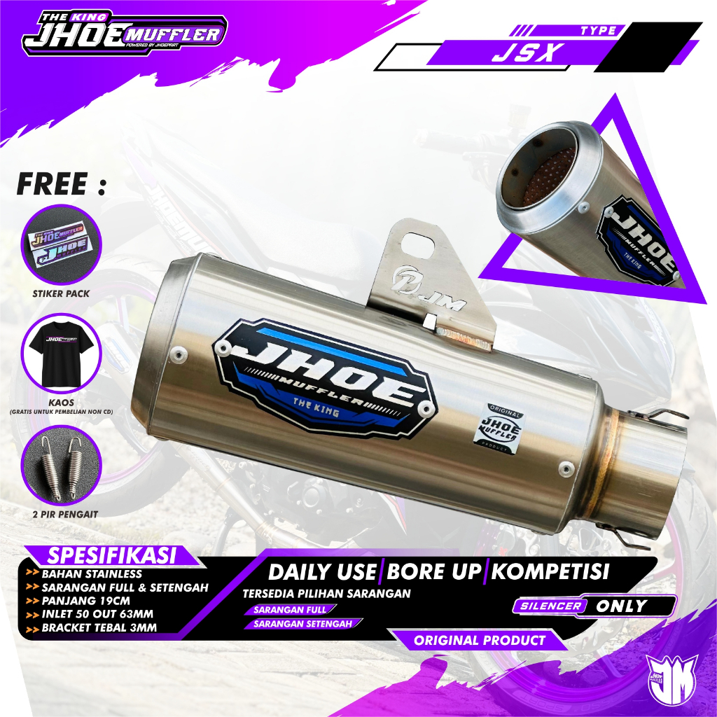 Jual Silencer Knalpot Racing Original Jhoe Muffler Type Jsx Shopee