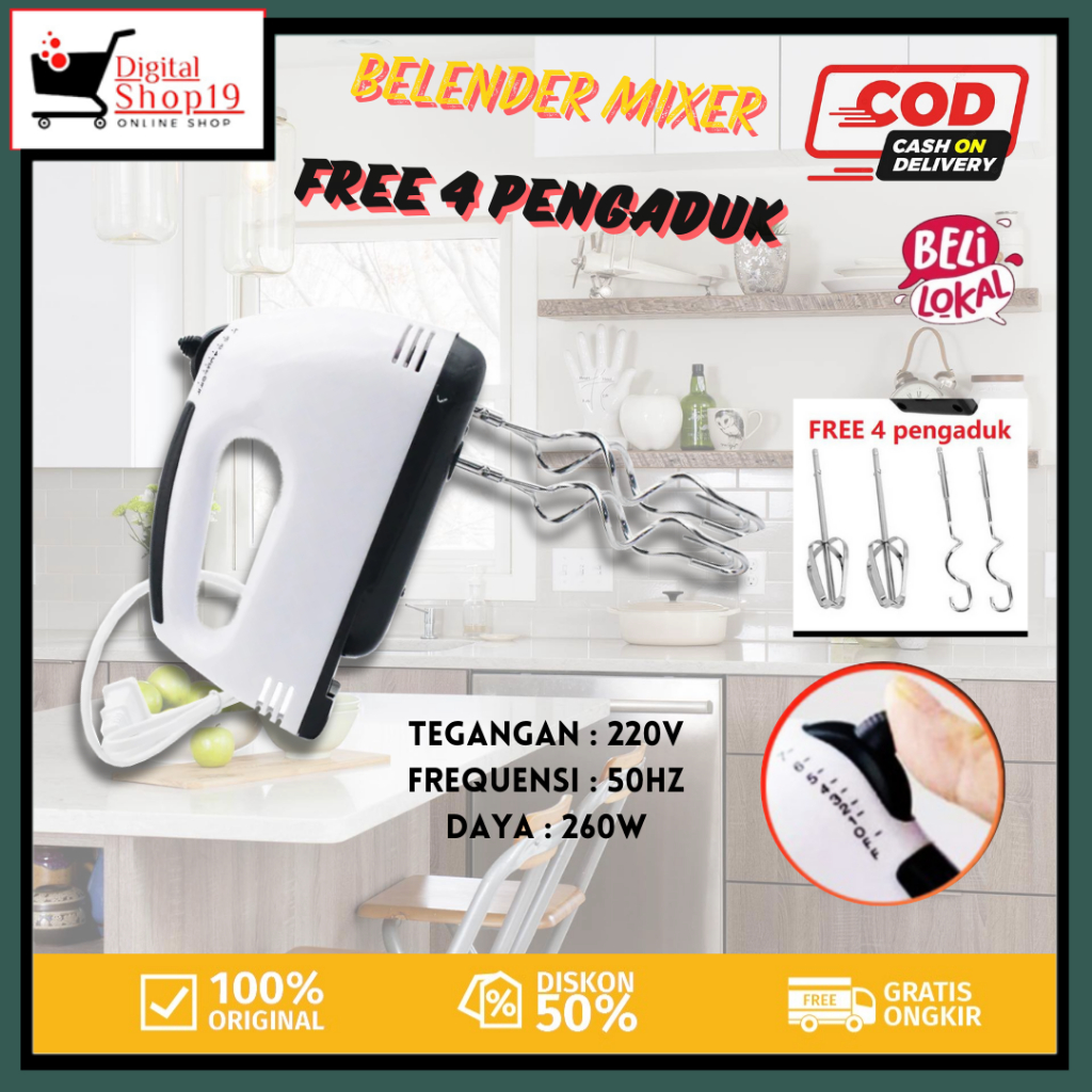 Jual Ds Id Cod Hand Mixer Elektrik Speed Alat Pengaduk Otomatis