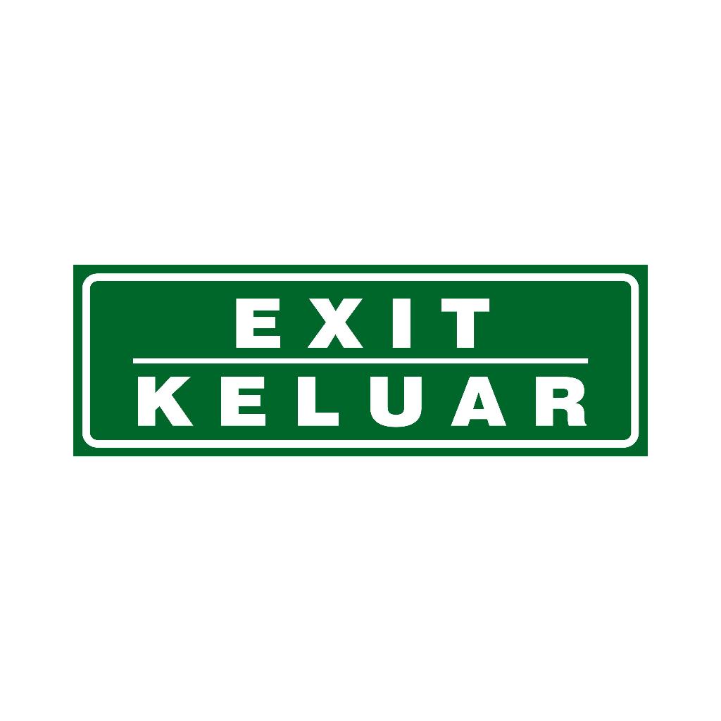 Jual STIKER VINYL PETUNJUK EXIT KELUAR SIGN RAMBU K3 Uk 30 X 10 CM