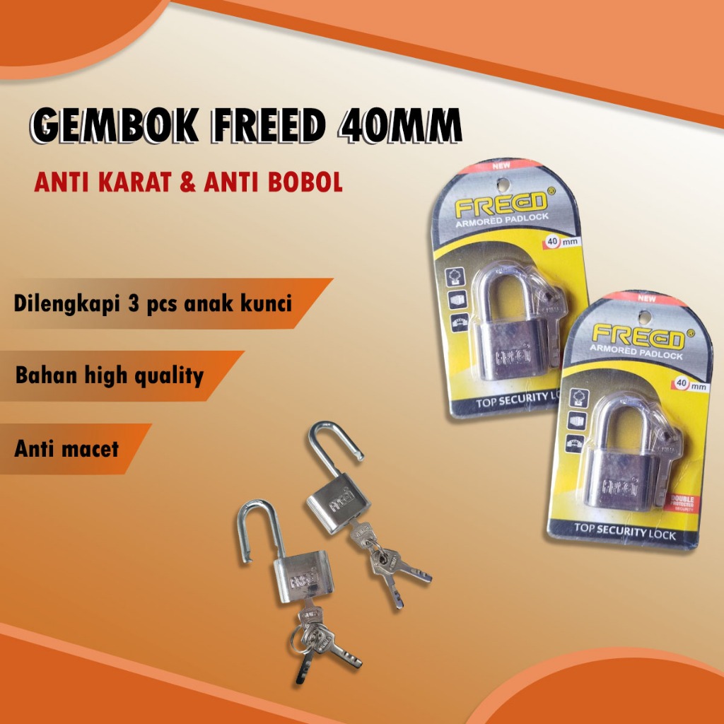 Jual IDEKU Gembok Freed 40 Mm Gembok Pagar Rumah Gembok Nekel Pintu