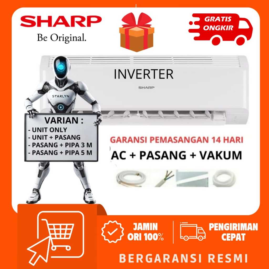 Jual Sharp Ac Au Ah X Bey Pk Inverter Au X Zy Pk Shopee Indonesia