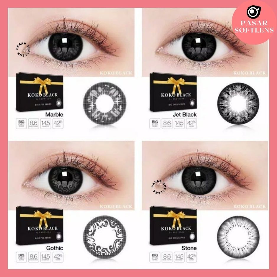 Jual SOFTLENS X2 KOKO BLACK NORMAL MINUS 0 50 SD 6 00 FREE LENSCASE