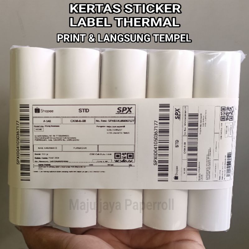 Jual Kertas Label Sticker X X Thermal Mini Printer Bluetooth