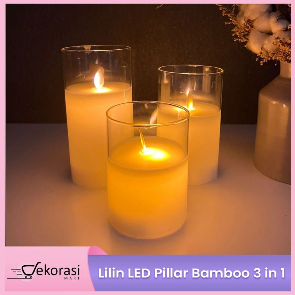 Jual Lilin Led Pillar Bamboo In Lilin Dekorasi Lilin Bamboo In