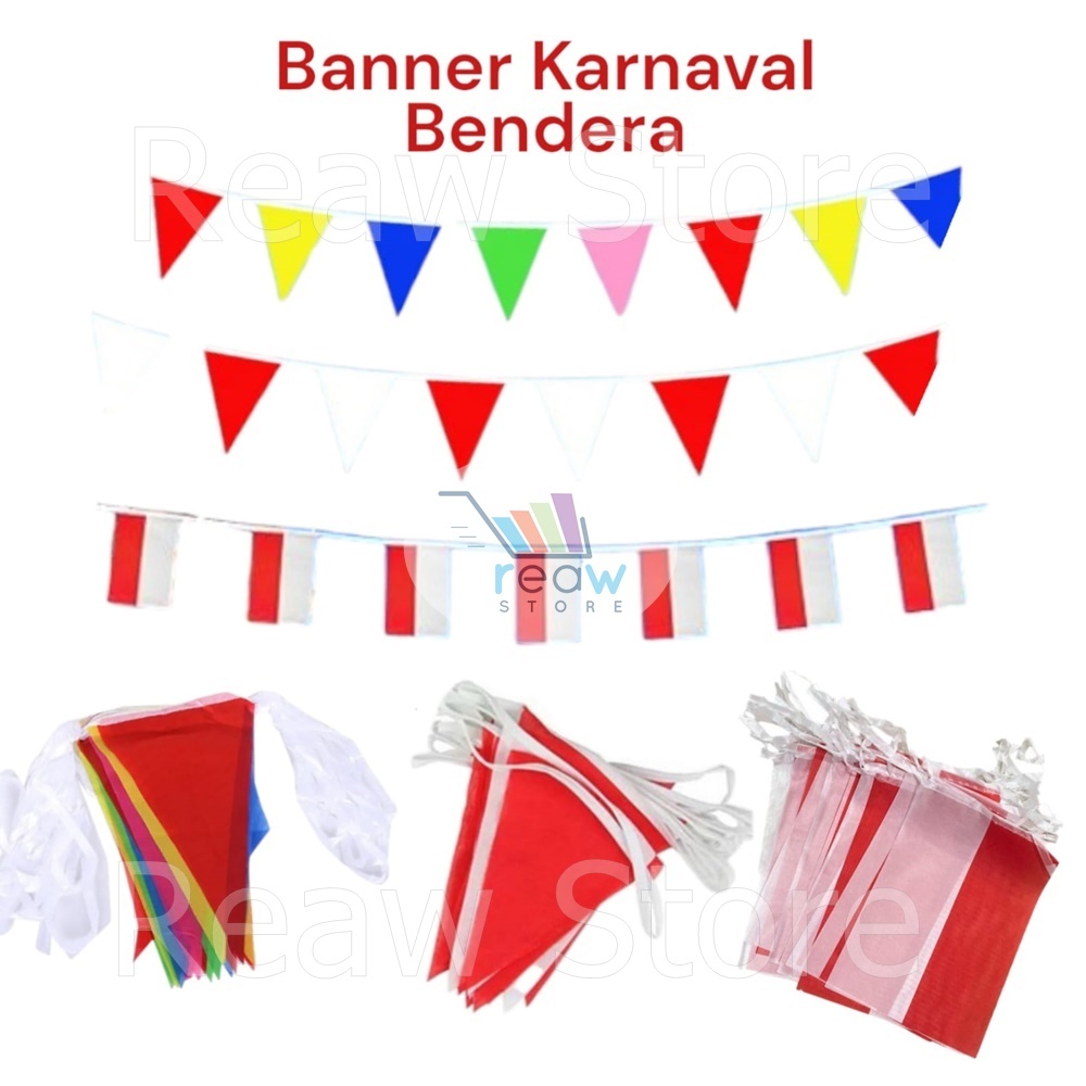 Jual Banner Flag Bendera Karnaval Segitiga Merah Putih Hut Ri