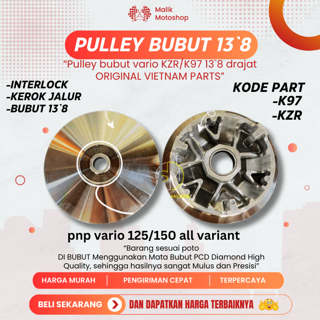 Jual PAKET PULEY CUSTOM VARIO KZR K97 K1Z RUMAH ROLLER VARIO 125 150