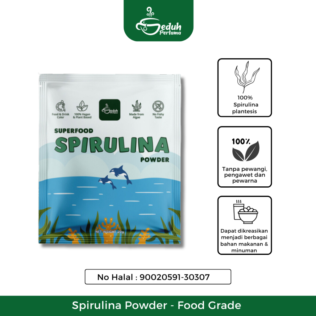 Jual Spirulina Superfood Powder Bubuk Spirulina Organic Food Grade