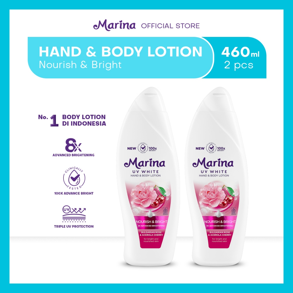 Jual Twin Pack Marina Hand Body Lotion Uv White Ml Nourish And