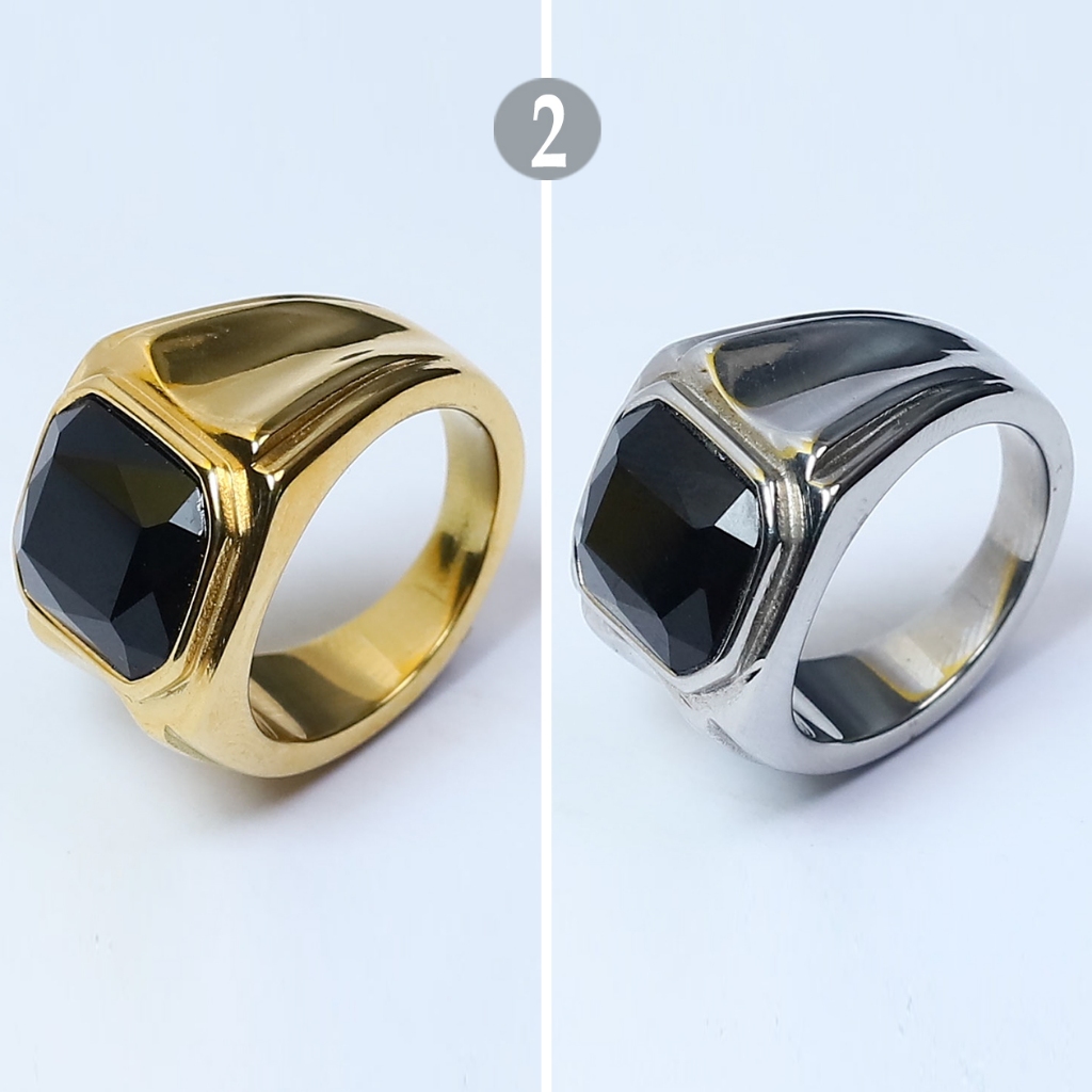 Jual Cincin Onyx Silver Dan Gold Onyx Asli Super Keren Cincin Pria