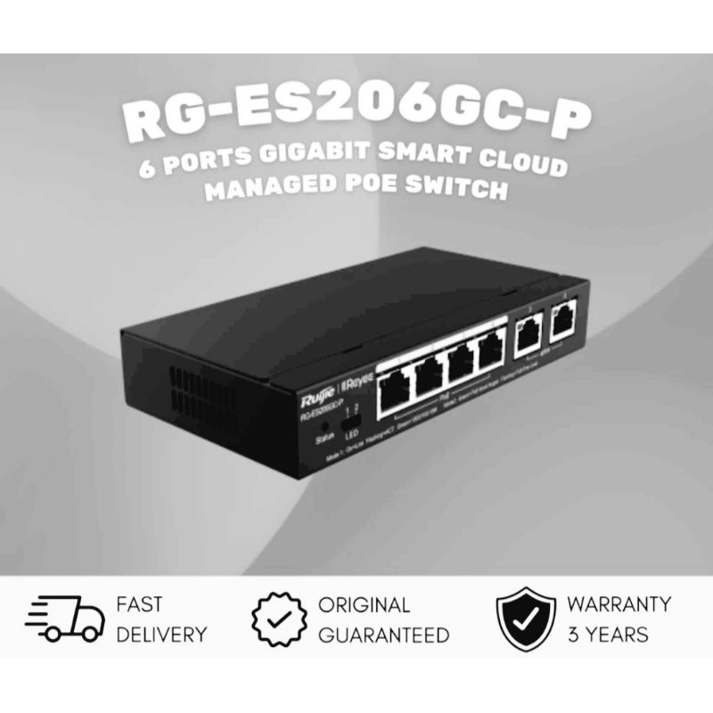 Jual Ruijie Reyee Rg Es Gc P Switch Port Gigabit With Poe Shopee