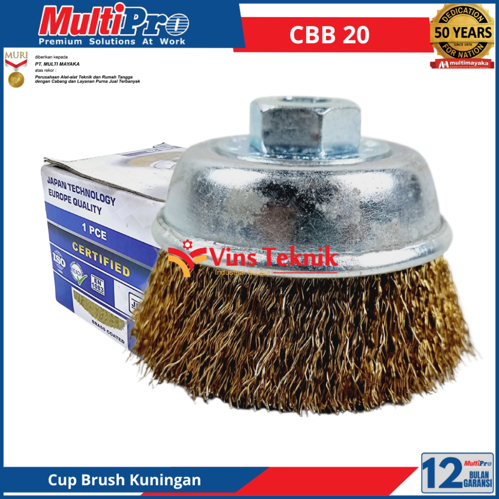 Jual Sikat Kawat Mangkok Gerinda Cup Brush Kuningan Cbb Multipro