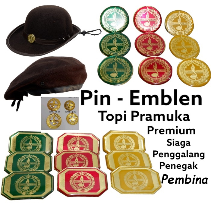 Jual Emblem Pin Tanda Topi Tatop Pramuka Putra Putri Siaga Penggalang