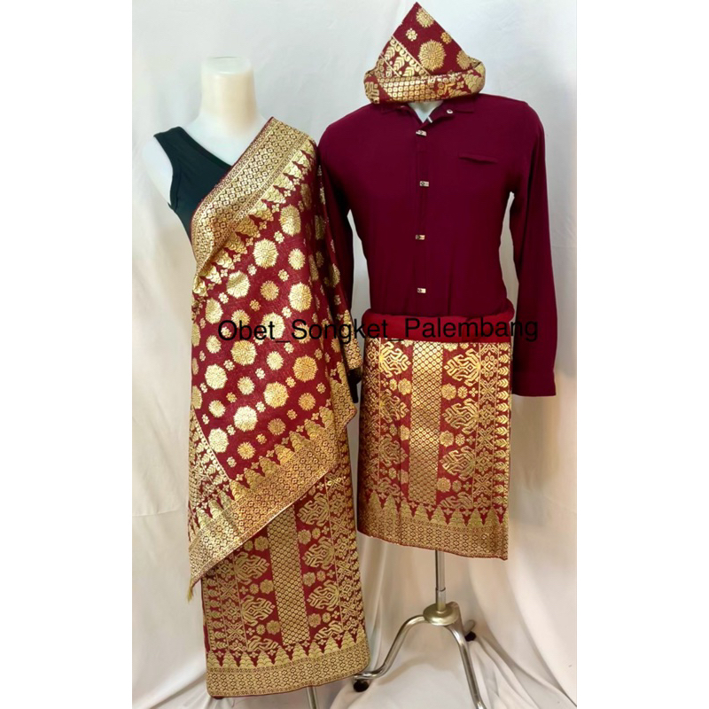 Jual Full Set Songket Palembang Tenun Mesin Songket ATBM Songket