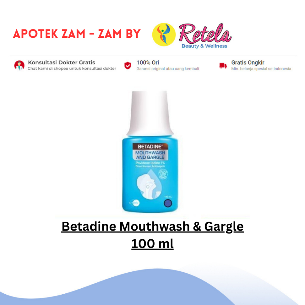 Jual Betadine Mouthwash And Gargle 100 Ml Shopee Indonesia