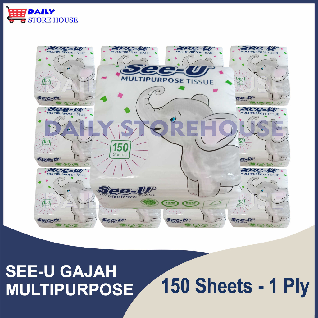 Jual Paket Pack Tissue See U Multipurpose Gajah Tisu Pop Up