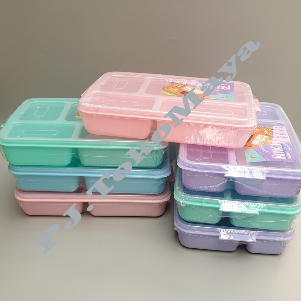 Jual Lunch Box Niki Bento 4 Sekat 1 500 ML Food Grade Tempat Kotak