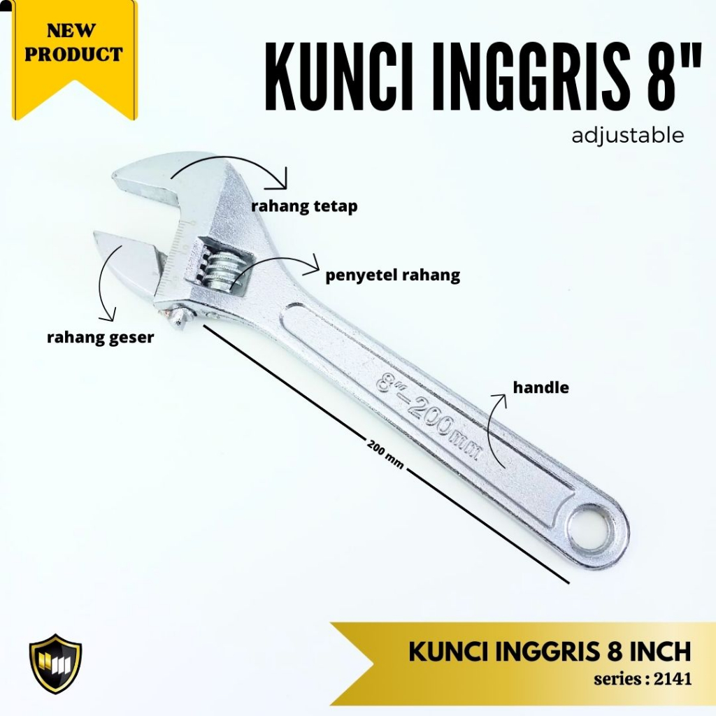 Jual KUNCI INGGRIS Adjustable Ukuran 8 Inch 10 Inch 12 Inch Baut