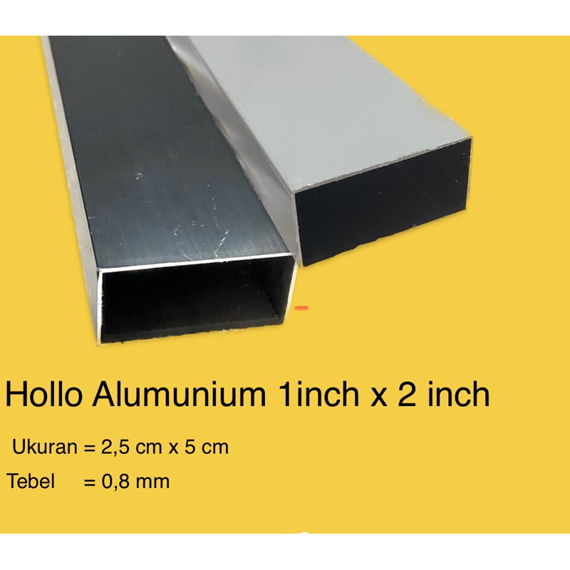 Jual Hollo Alumunium 1 Inch X 2 Inch 2 5 Cm X 5 Cm Shopee Indonesia