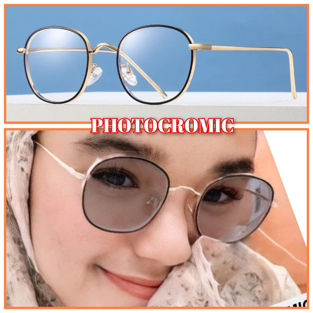 Jual Kacamata Photocromic Berubah Warna Model Bulat 2 In 1 Photochromic