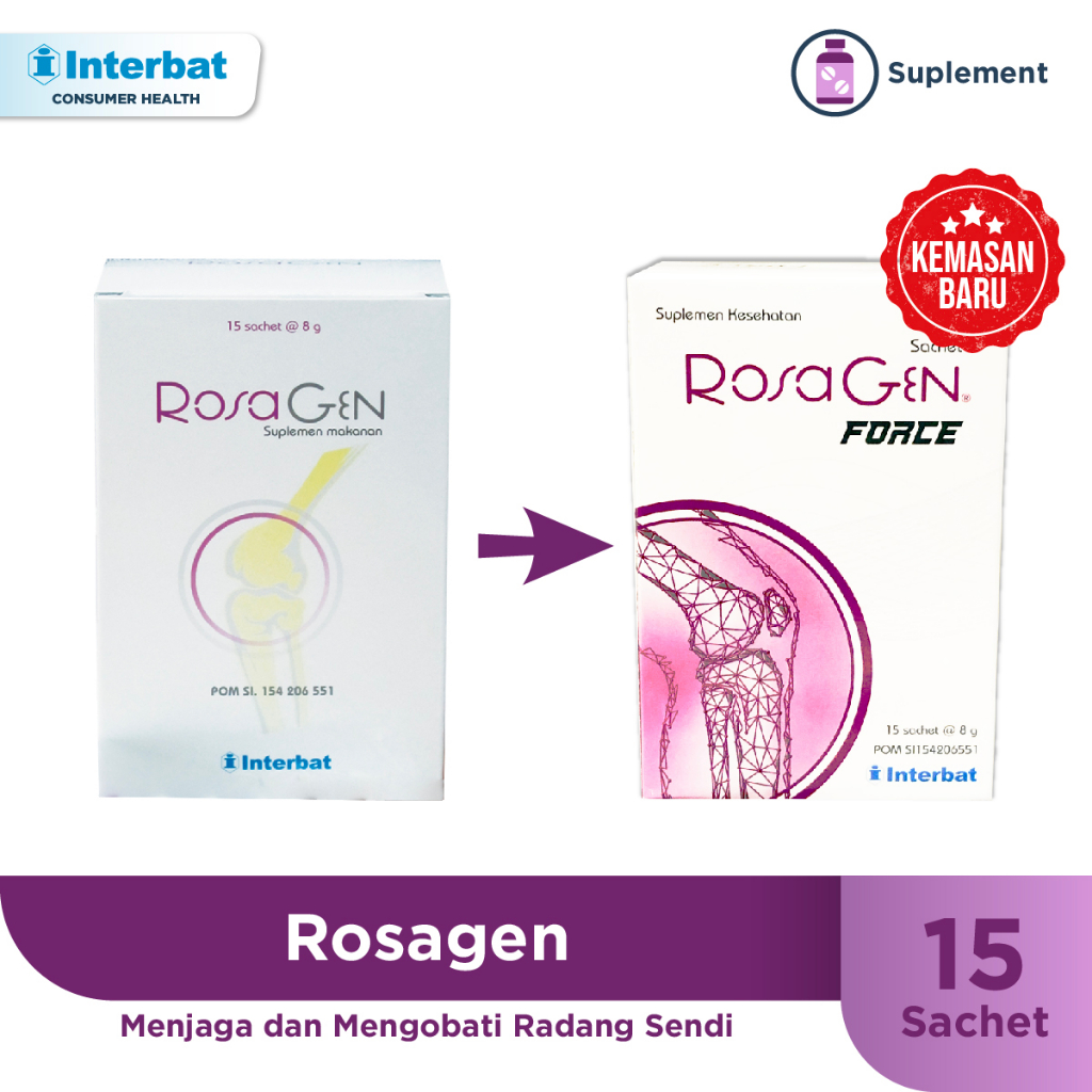 Jual Rosagen Force 15 Sachet 8gr Menjaga Dan Mengobati Radang Sendi