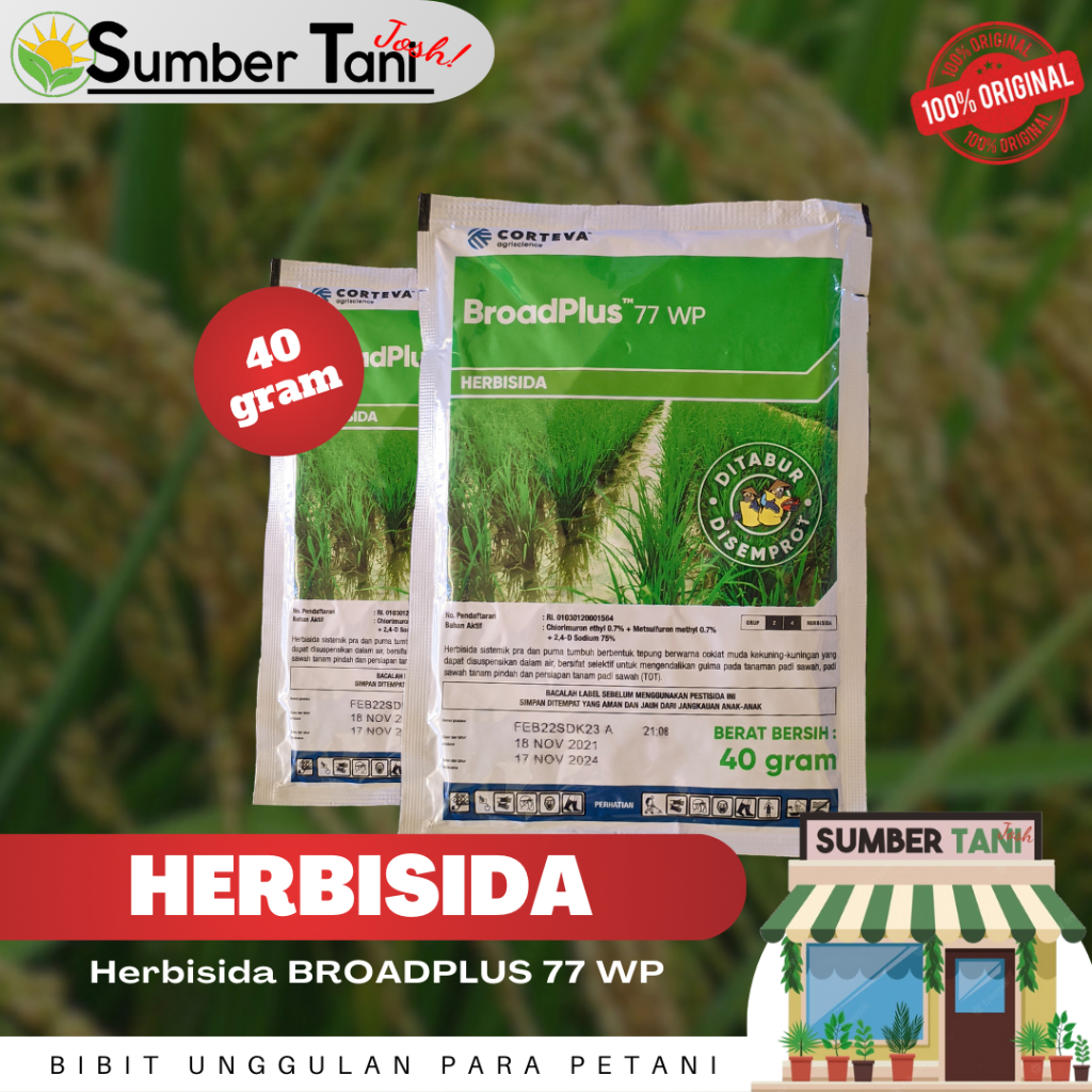 Jual Herbisida BroadPlus 77 WP Kemasan 40 Gr Pengendali Gulma Tanaman