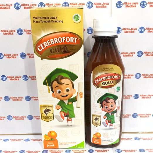 Jual Cerebrofort Gold Sirup Rasa Jeruk 200 Ml Multivitamin Dan