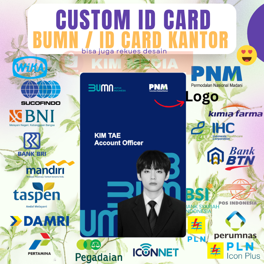 Jual CETAK KARTU BUMN ID CARD BUMN ID CARD Anggota PVC ҡusţom