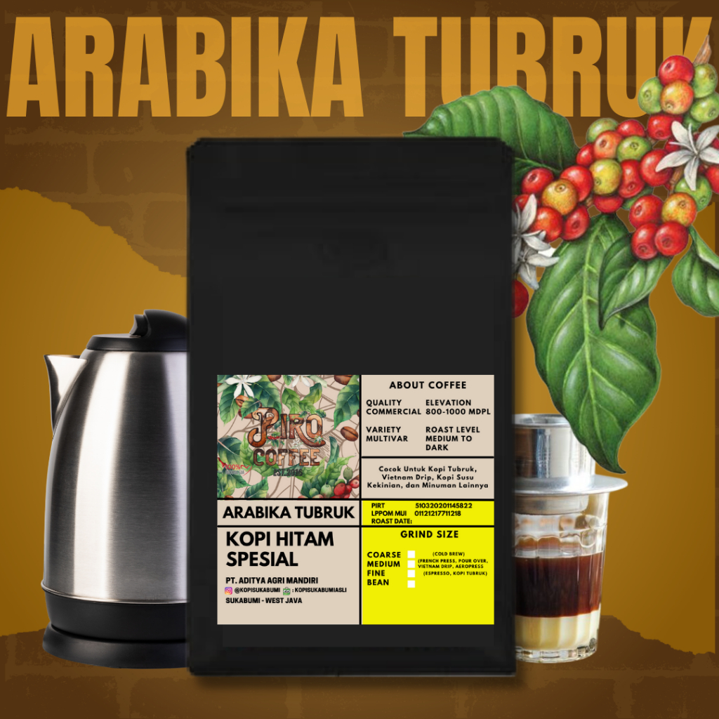 Jual Kopi Hitam Bubuk Arabika Tubruk Aroma Coklat 500 Gr Medium To