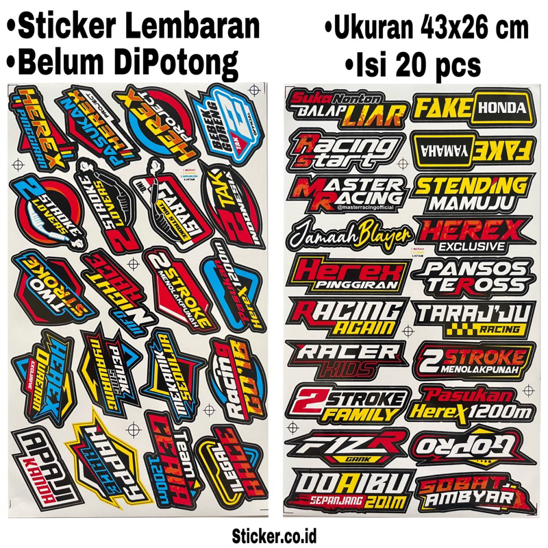 Jual Sticker Lembaran HEREX Racing Race Ukuran 43X26 Cm Shopee Indonesia