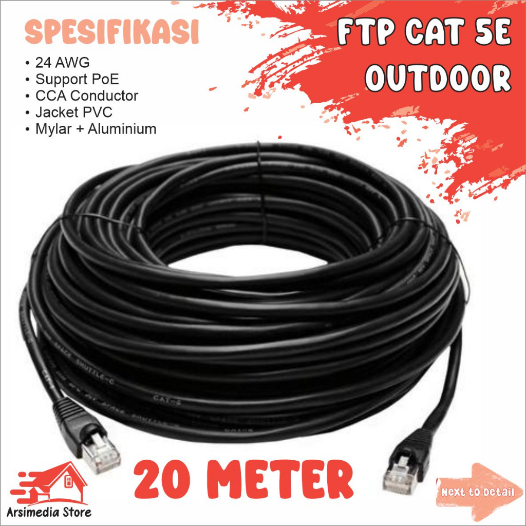 Jual Kabel Lan Ftp Cat E Outdoor Meter Siap Pakai Shopee Indonesia