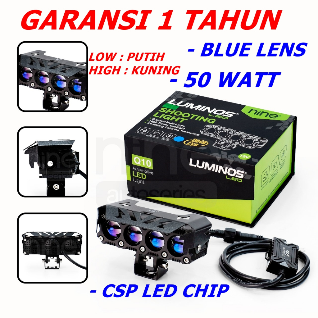 Jual Lampu Tembak Nine Luminos Led Laser Blue Lens Mata Q Watt