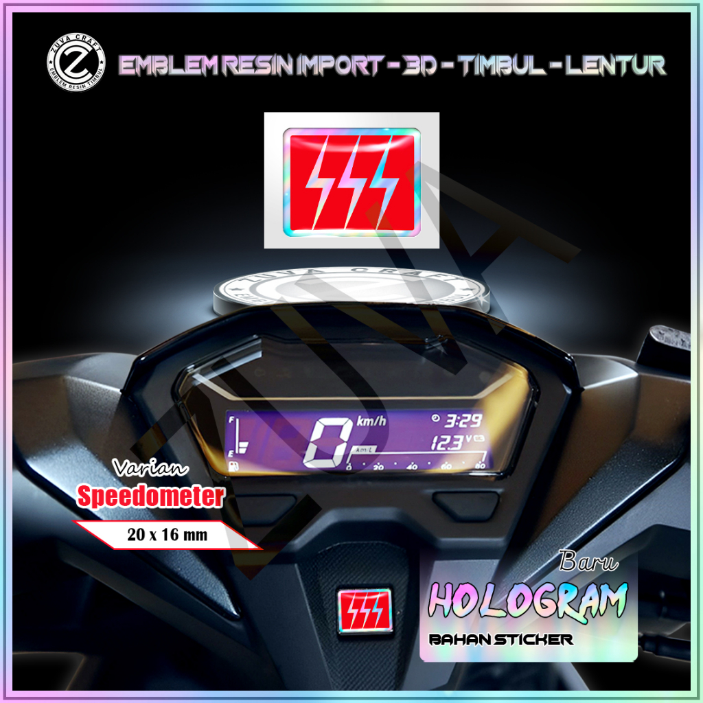 Jual Emblem Hologram Spidometer Honda Logo Sss Merah Stiker Timbul