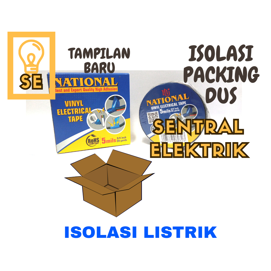 Jual Isolasi Listrik National Hitam Inci Yard National Isolasi