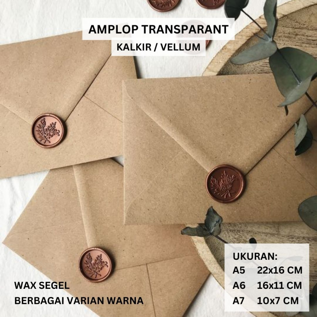 Jual Amplop Transparan Vintage Coklat A A A Vellum Envelope Kalkir