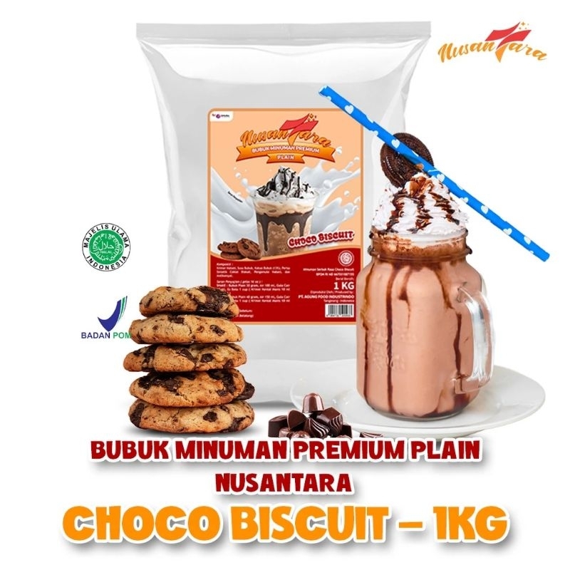 Jual NUSANTARA POWDER Bubuk Minuman Premium Plain Rasa Choco Biskuit