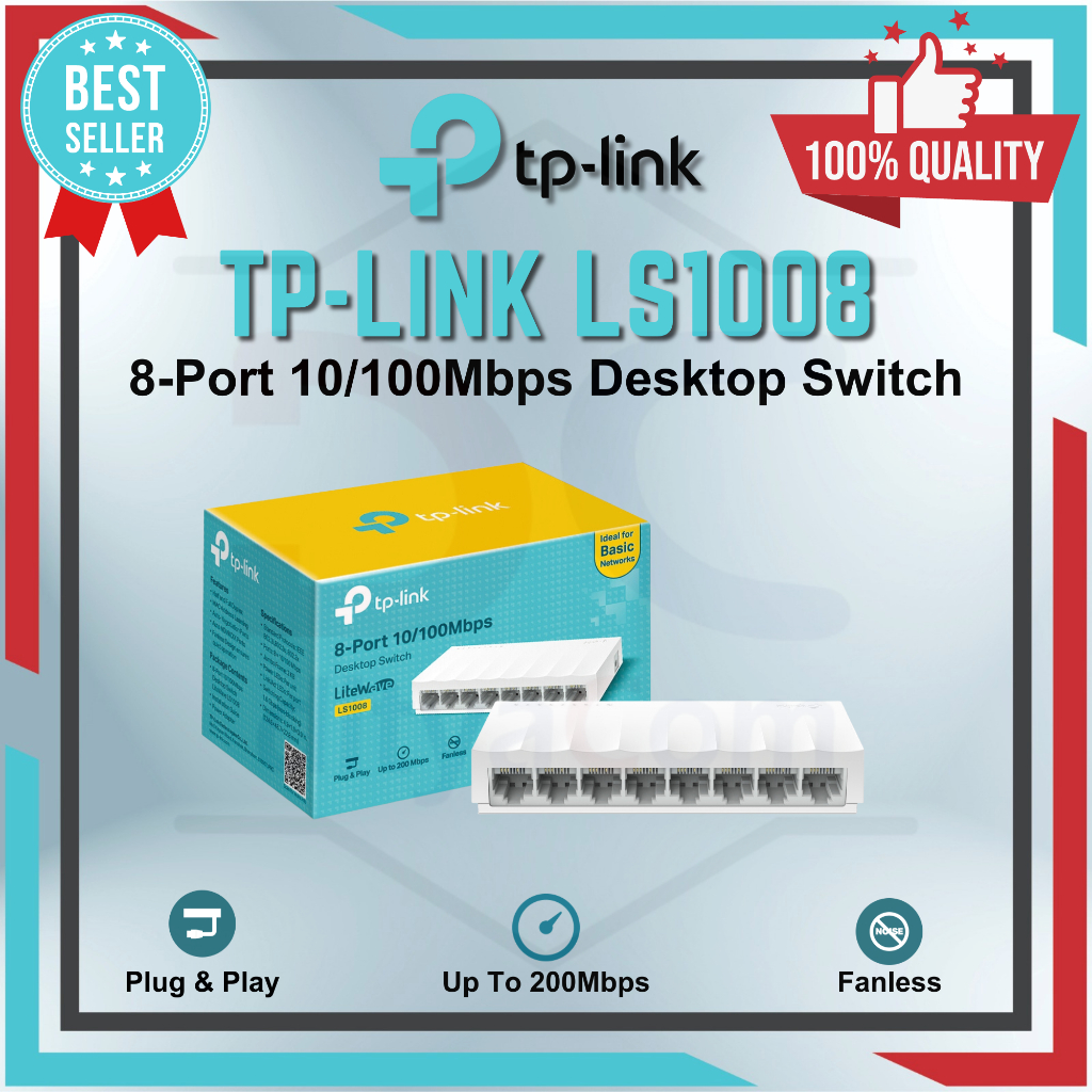 Jual SWITCH HUB 8 PORT TP LINK LS1008 10 100MBPS DESKTOP Shopee Indonesia