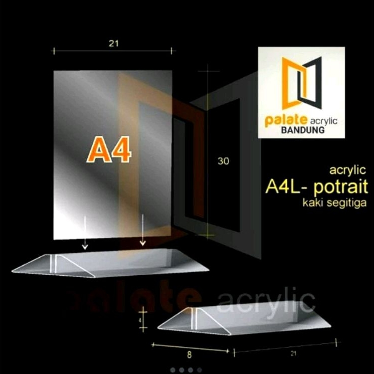 Jual AKRILIK TENT CARD A4 KAKI SEGITIGA ACRYLIC TENT HOLDER A4